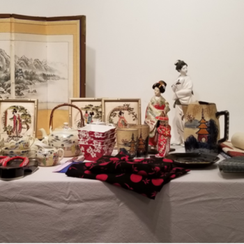 Image of: Objects given to my mom because she is Asian Art Installation by Kyla Bourgh